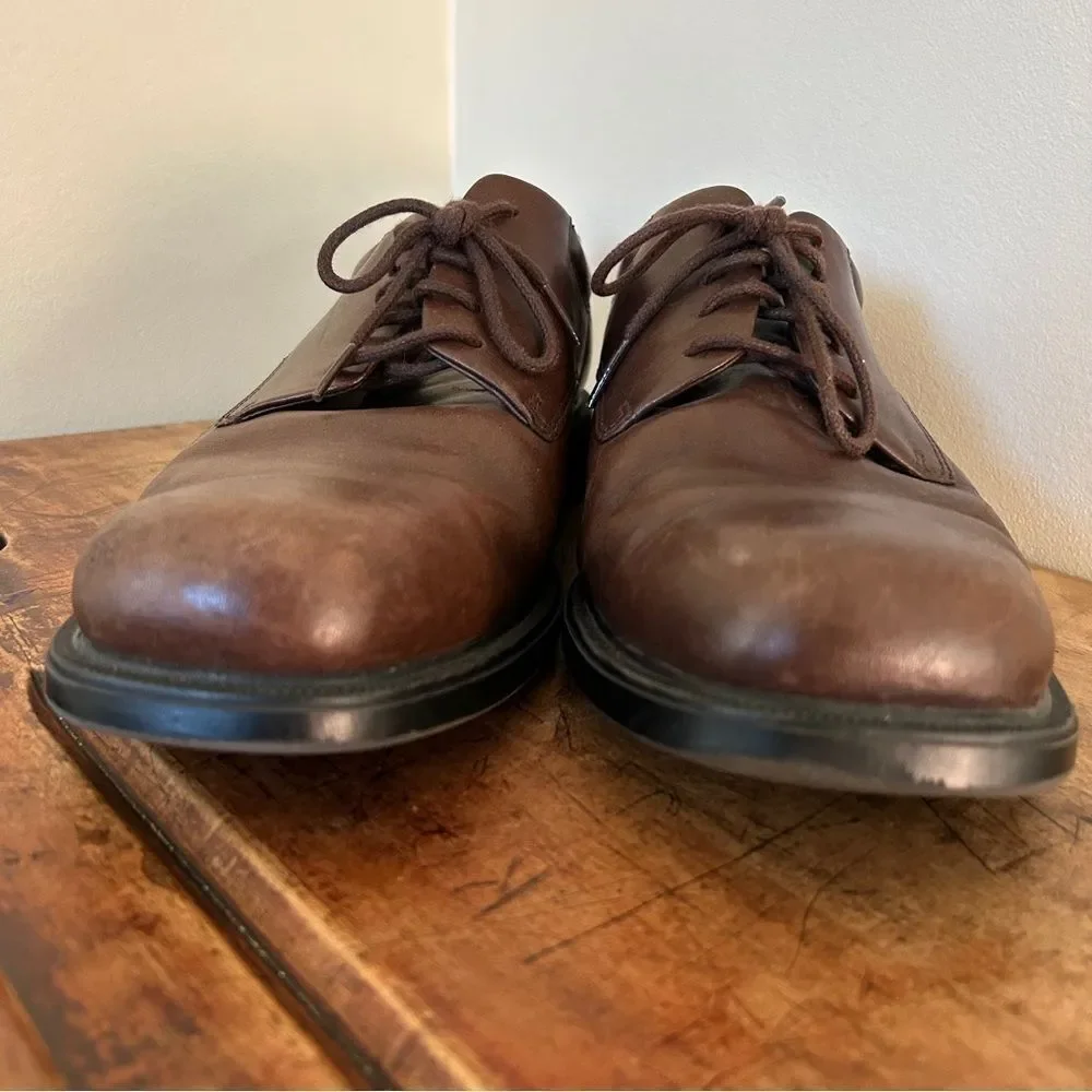 Rockport 10.5 Wide Brown Leather Derby Dress Shoes Classic Business Casual Event